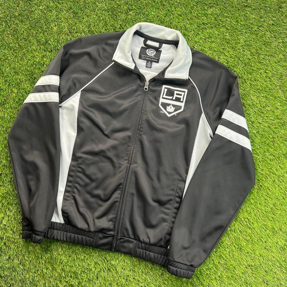 LA Kings NHL G3 Sports Full Zip Track Jacket Black Gray Medium
